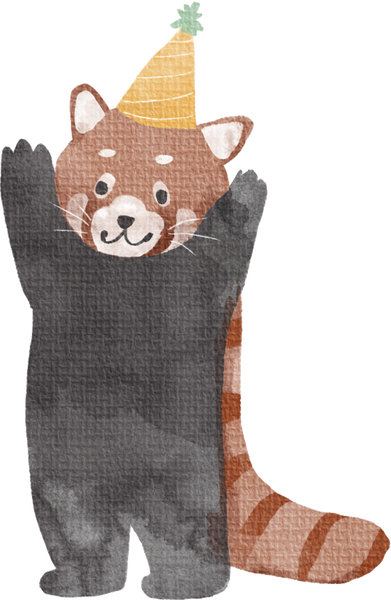 Watercolor Cute Red Panda